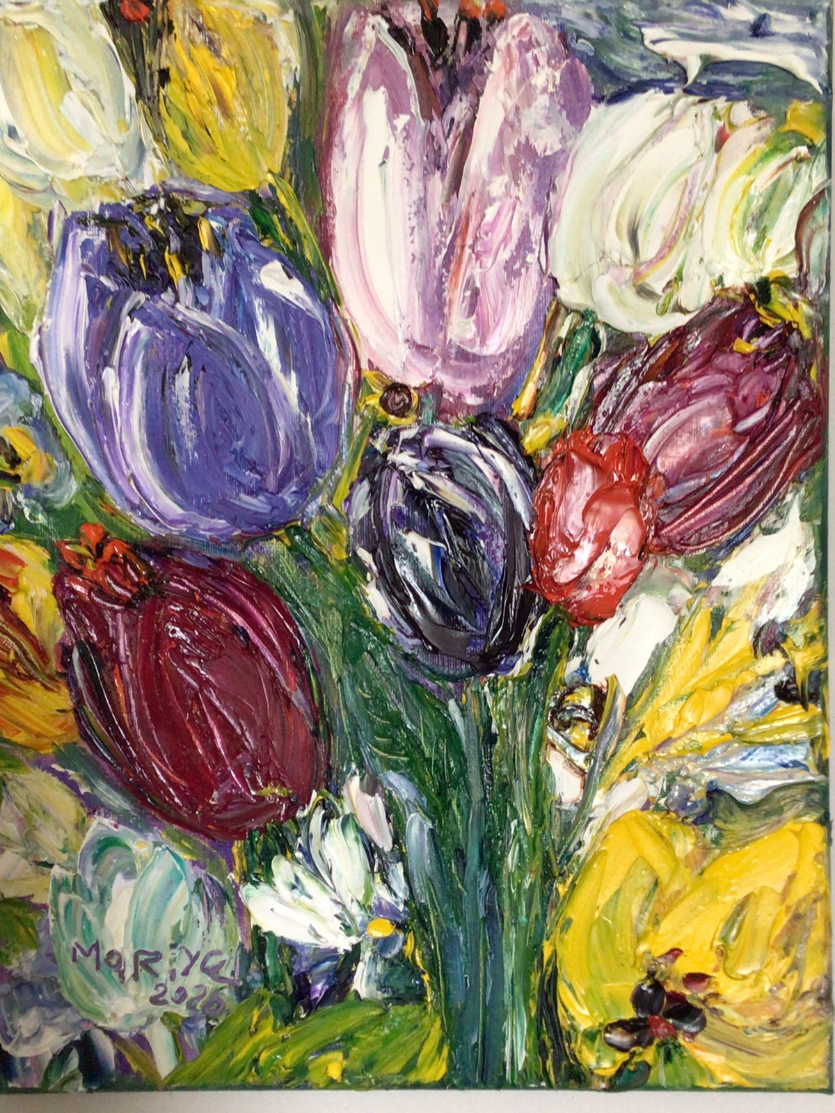 Tulips .Original Oil Pairing