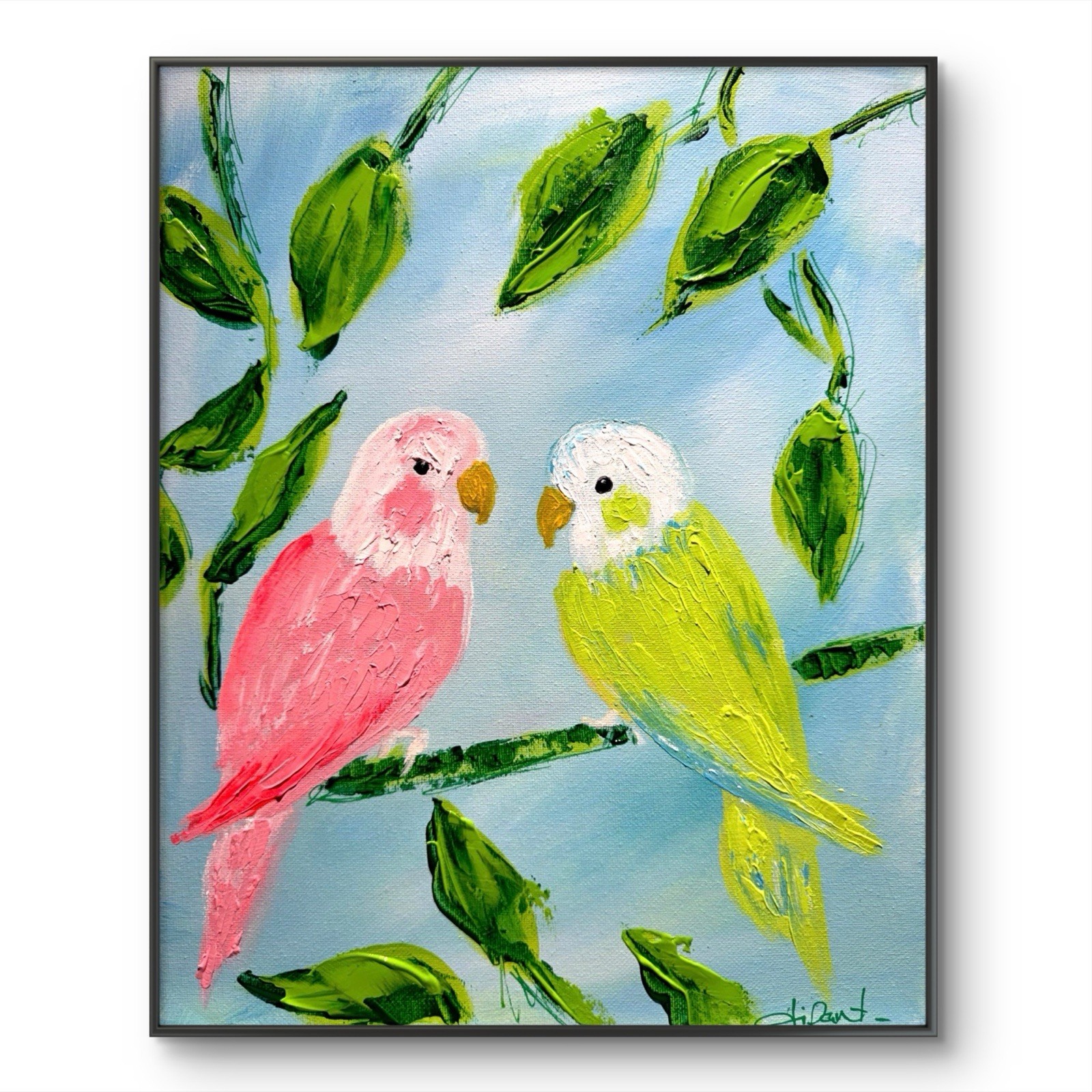 Original Art Birds 11×14 Canvas Wall Art Home Decor Fine Art Expressionist