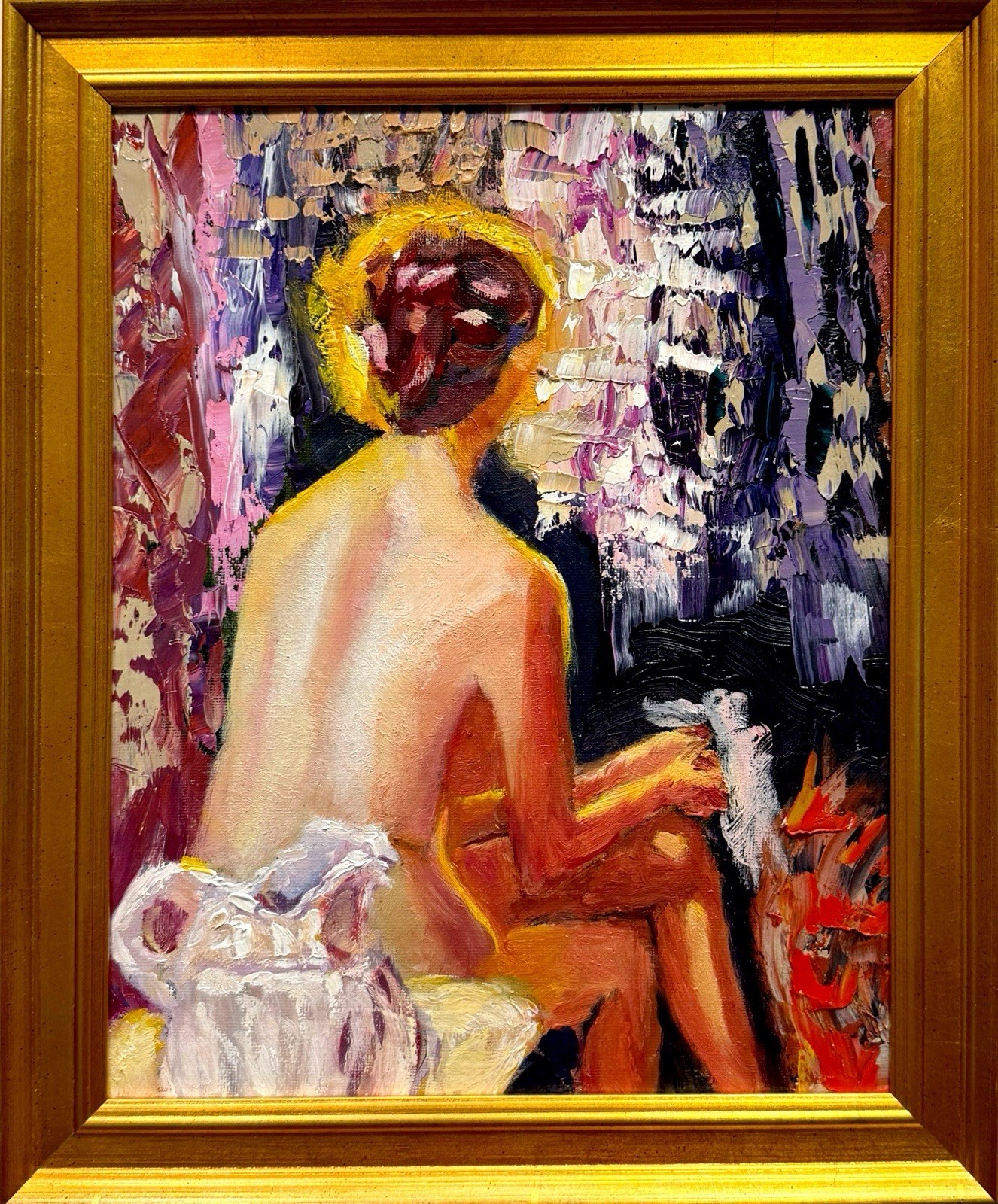 GERARD 11X14 IN – Abstract Expressionist Original Oil Painting Canvas Woman RTH