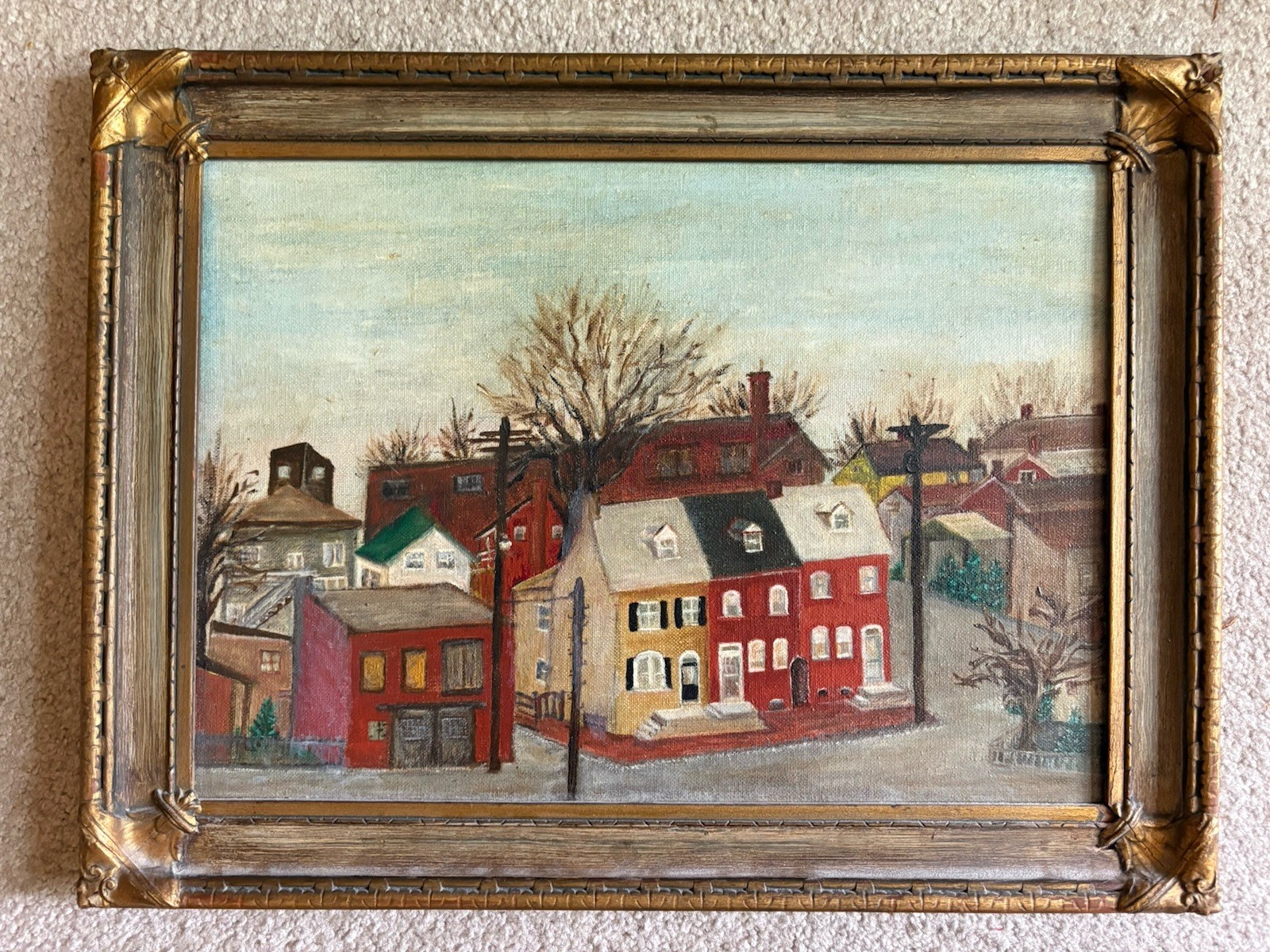 Antique Original Landscape Oil Painting, Lancaster Pa, Framed