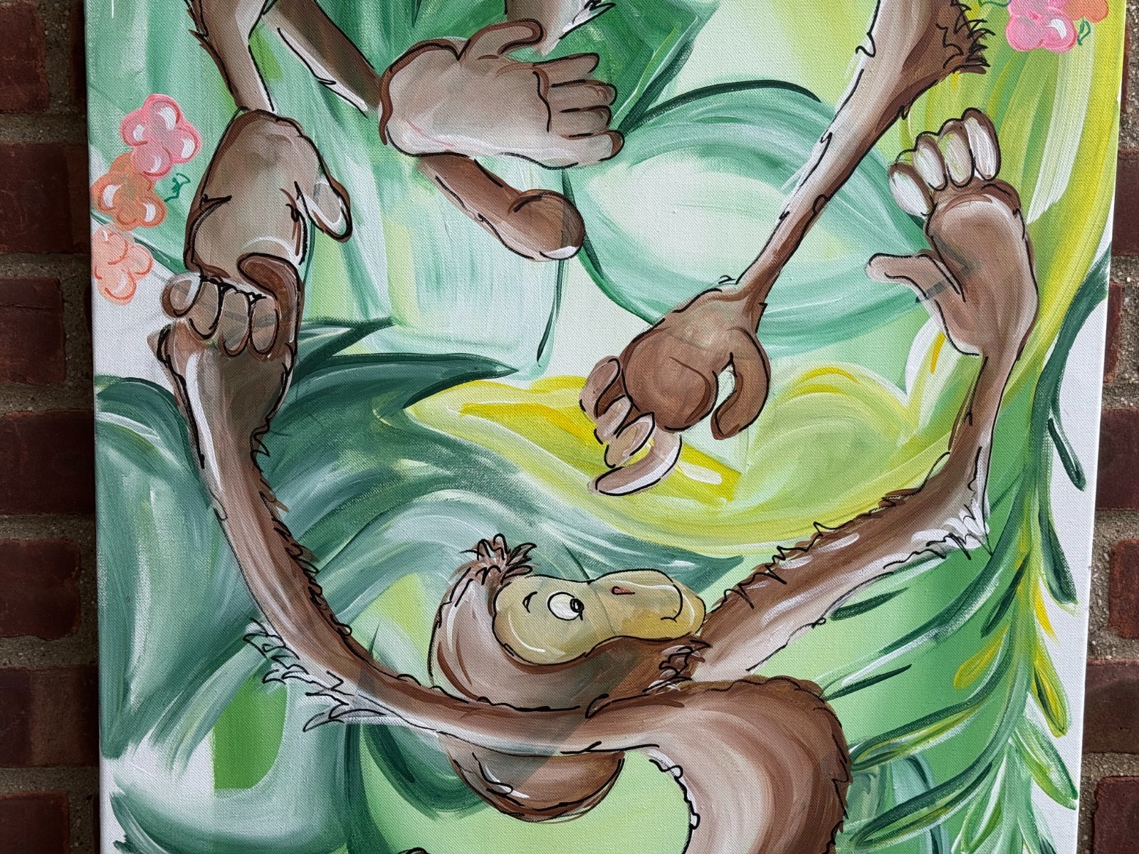 JUNGLE MONKEY ORIGINAL PAINTING SCHOOL NURSERY DAYCARE KINDERGARTEN KIDS ROOM 2