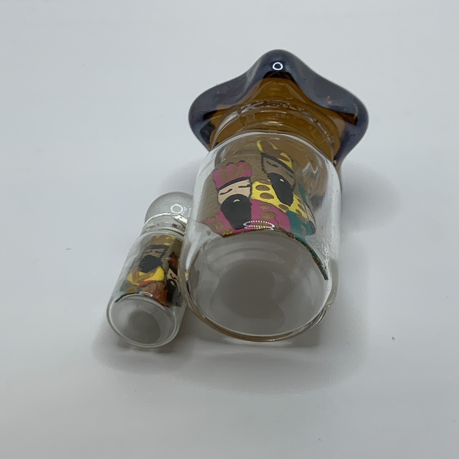Miniature Three Wise Men drawing over bottled sealed leaves 🍃 lot of two PR