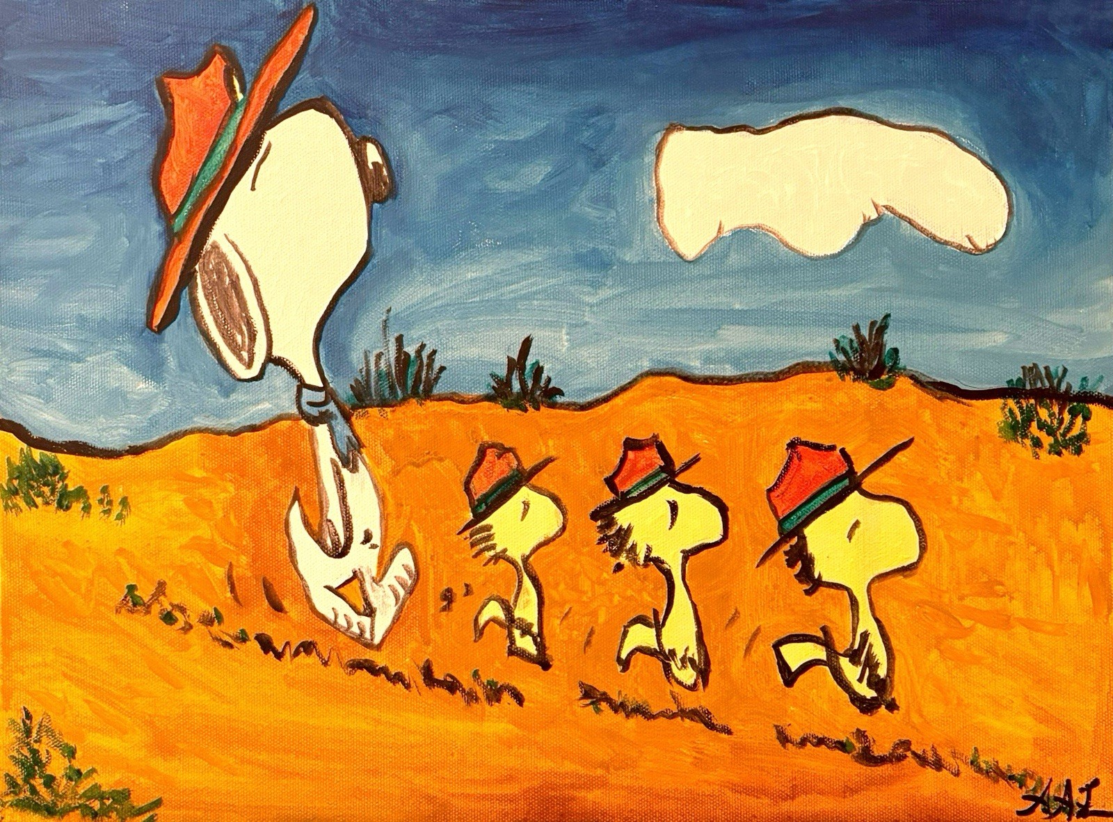 Flat Panel Canvas Acrylic Painting 12×16″ Scout Trailblazers» Cartoon FanArt
