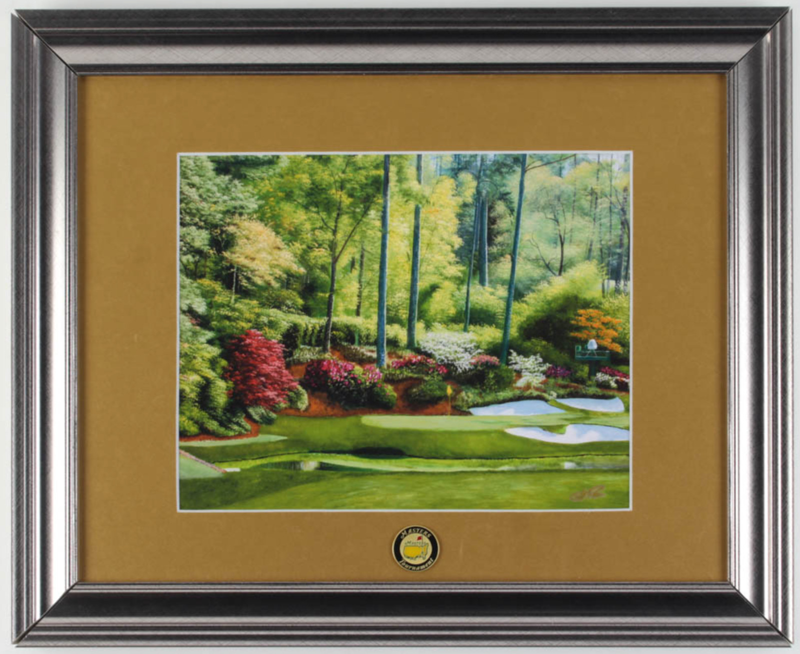 Augusta National «Golden Bell» 13.5×16.5 Custom Framed Textured Art Print