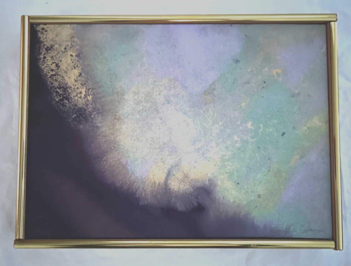 Artist Linda Framed Painting Titled «His Highness» 1984; 8.5 x 12 x 1.5 inches