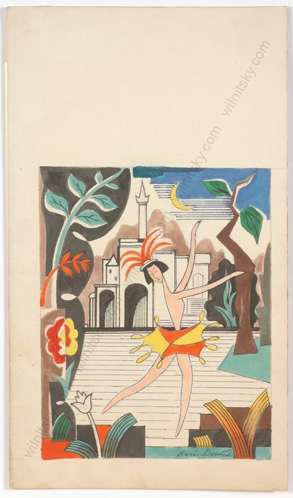Boris Deutsch (1892-1978) «Asian dancer», watercolor, 1940s (1)