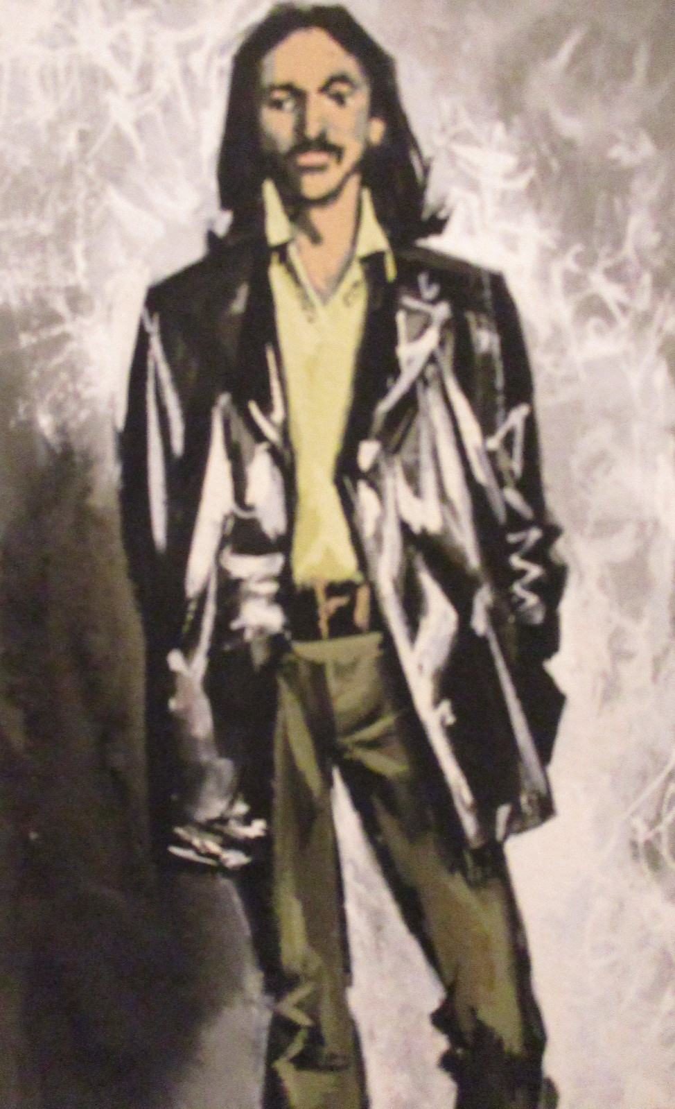 VTG MCM Gouache Painting Andre Delfau French Abstract Modernist Male Figure!4