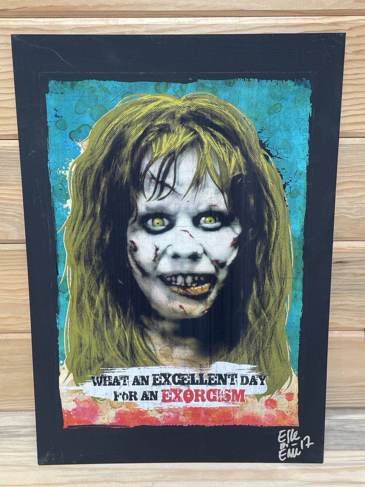 Regan from The Exorcist Movie – Pop-Art Original Mixed Media Art Painting Signed