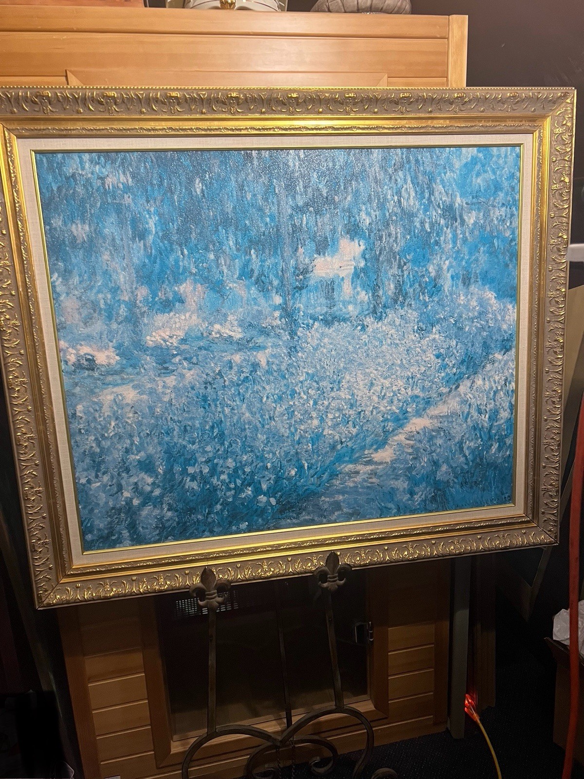 Monet’s Large Giverny Garden Framed Painting 47 3/8″ X 40 3/8″