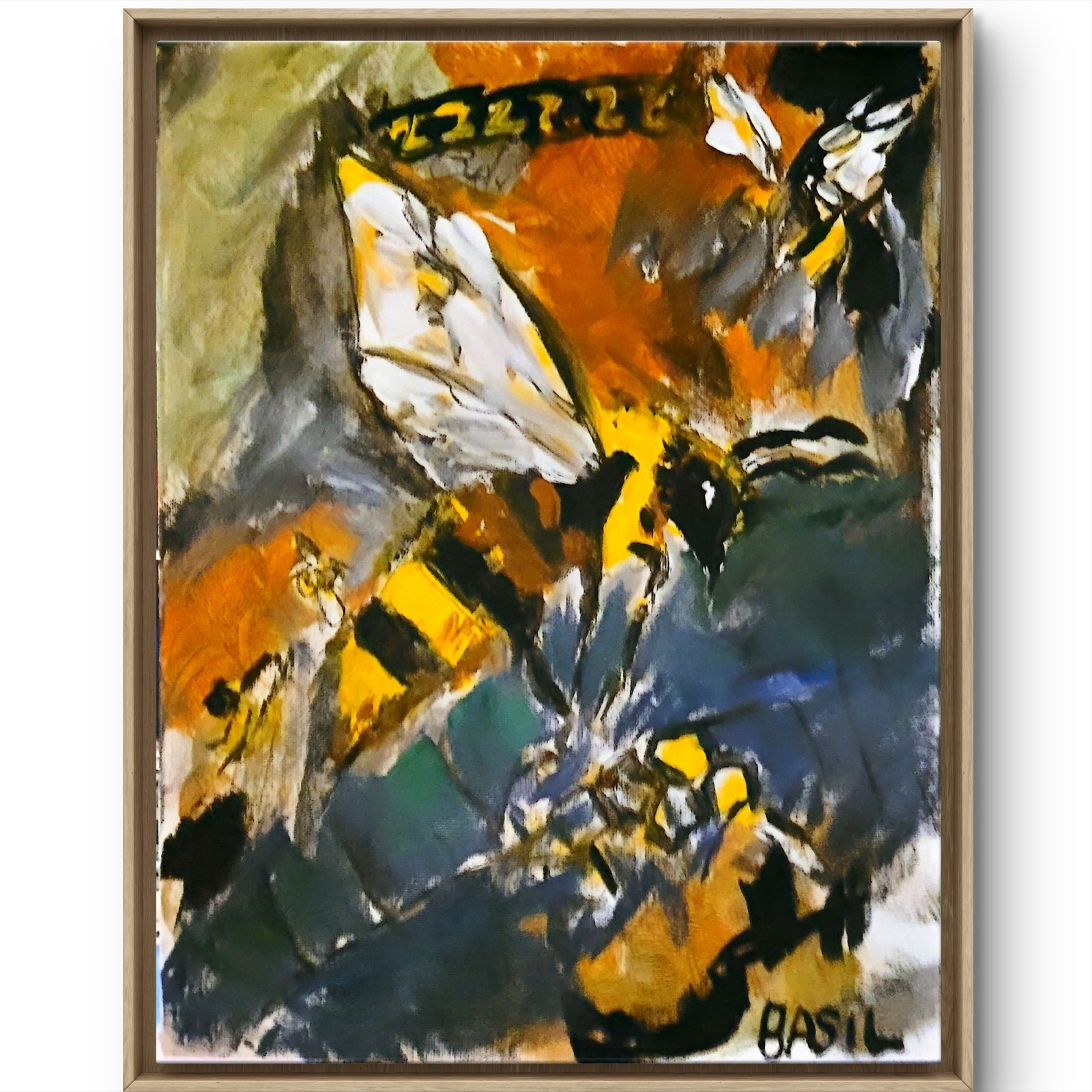 Bee Unique Abstract Expressionism Wall Art Canvas Board 11×14