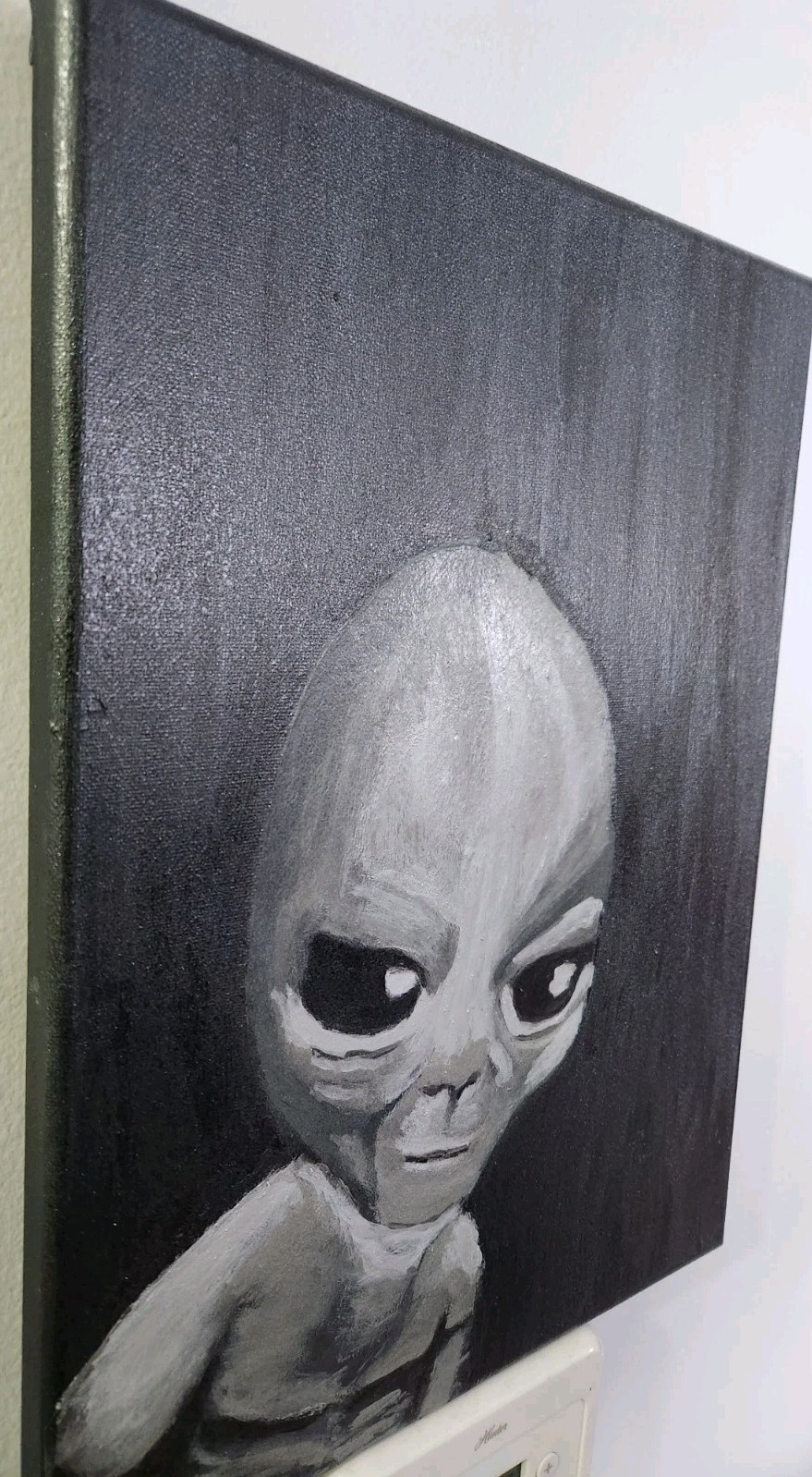 Original Alien Painting 11×14 Canvas Alien Unframed Sci-Fi Expressionist Art