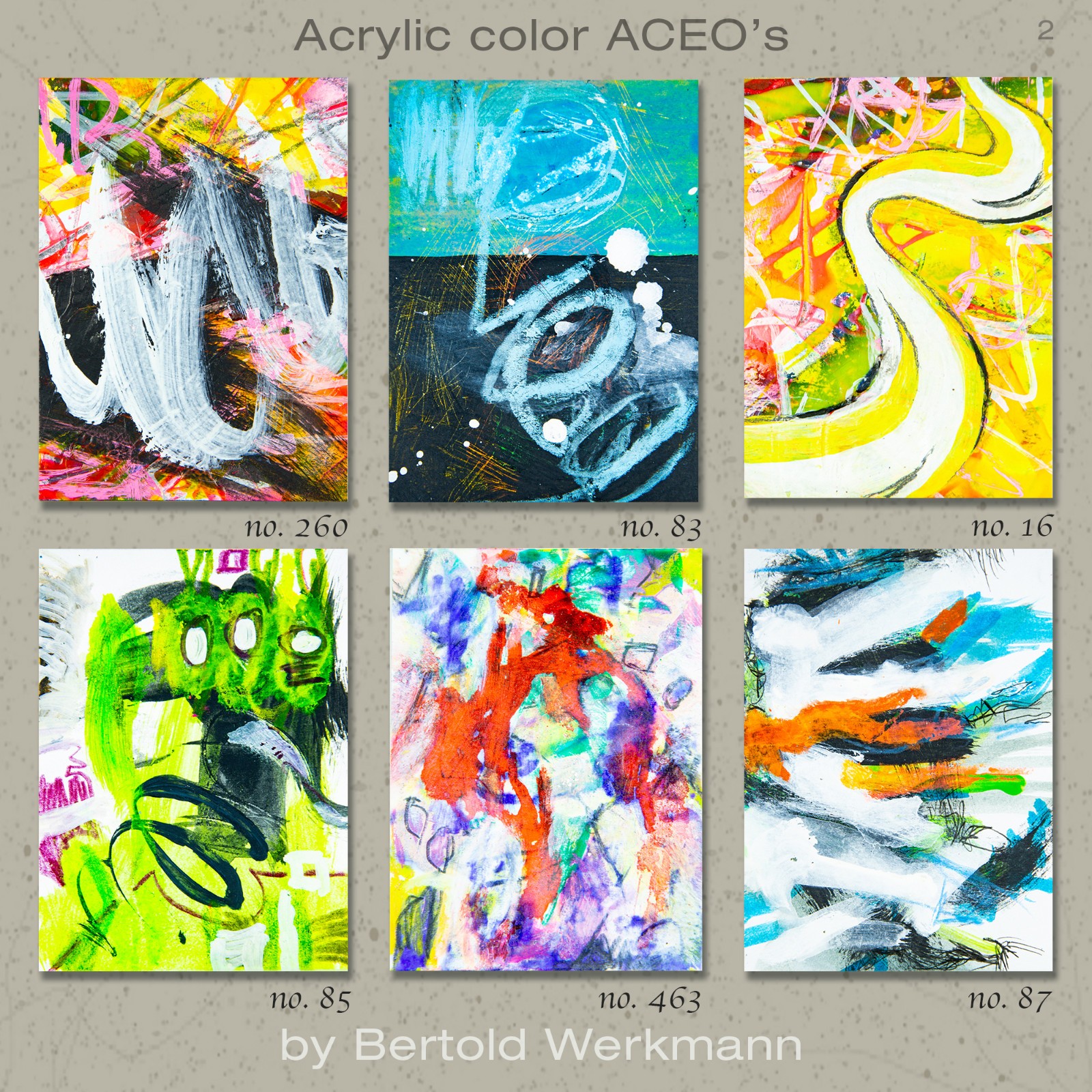 Original painting ACEO miniature OOAK modern art unique trend abstract No. 774