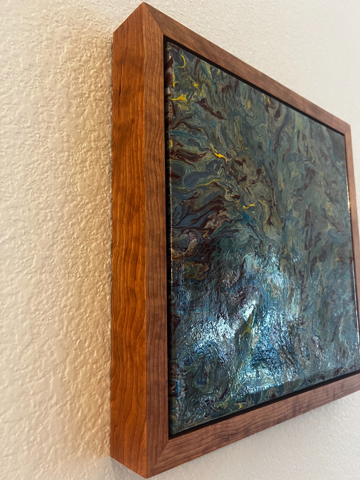 Original Acrylic Pour Painting | Abstract Fluid Art | Signed EK | 13.5″ X 13.5″