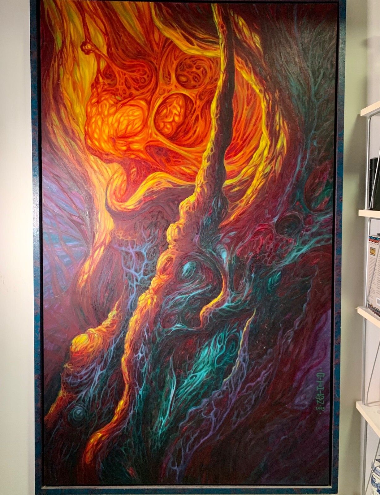 🔥🐇GUY AITCHISON – Original Oil on Canvas – MIND TREE 1 – 1993 (TATTOO ARTIST)