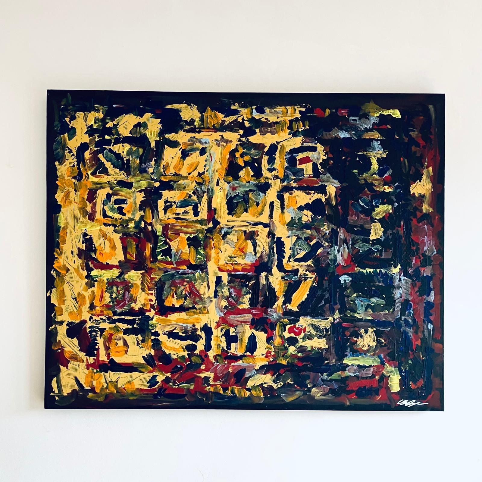 Large Original Abstract Oil Painting Copycat Signed G.B. Dye Contemporary Art