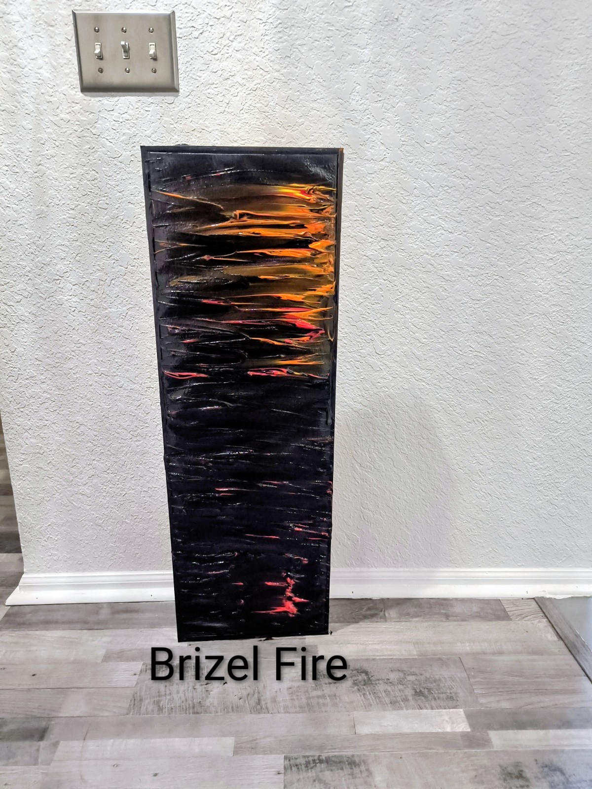Fire Island , Trey Coppland Abstract on Canvas Black Framed 12+36 inches!