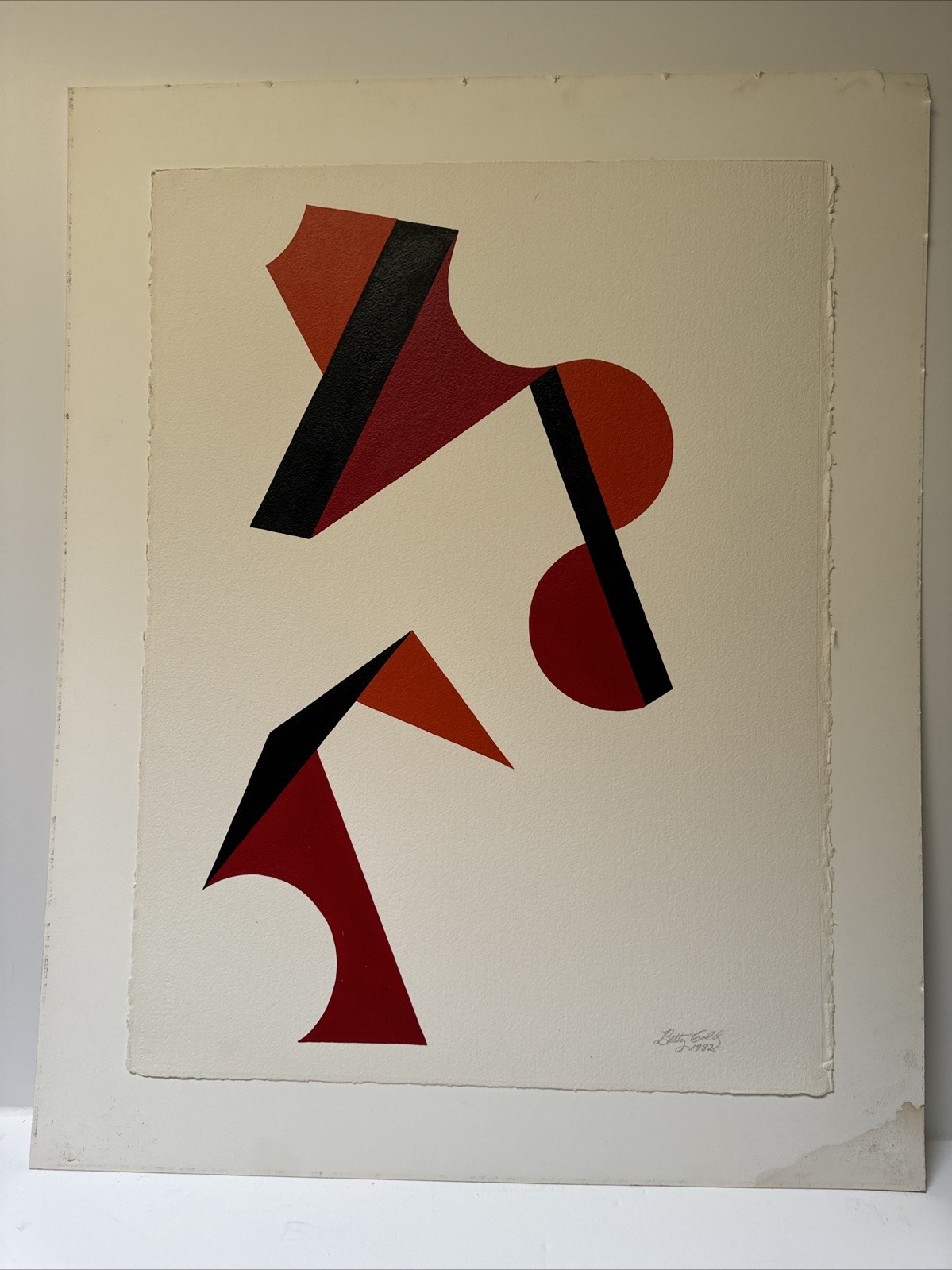 BETTY GOLD PAINTING CONSTRUCTIVISM CUBISM ABSTRACT MODERNISM VINTAGE FAMOUS ART