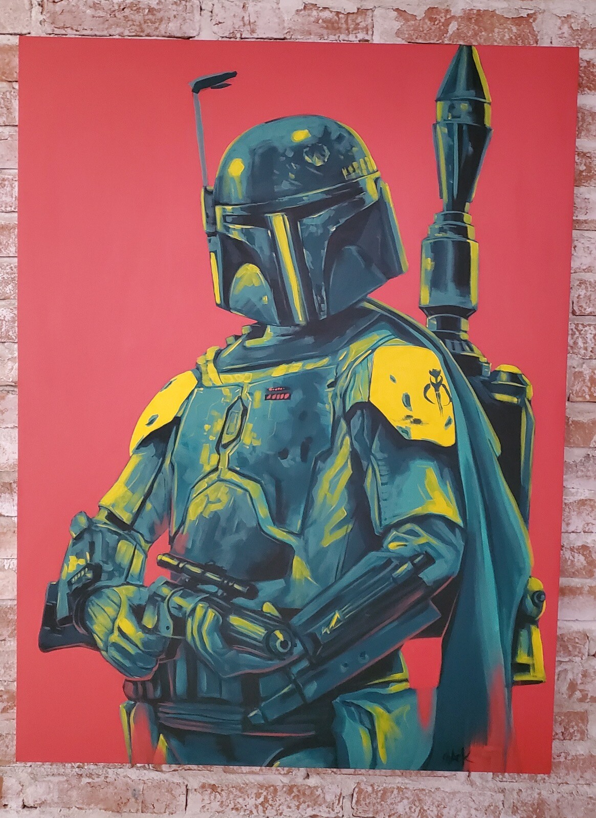 Star Wars Boba Fett Mandalorian Original Paintingn 36×48 (1 of 1) Acrylic