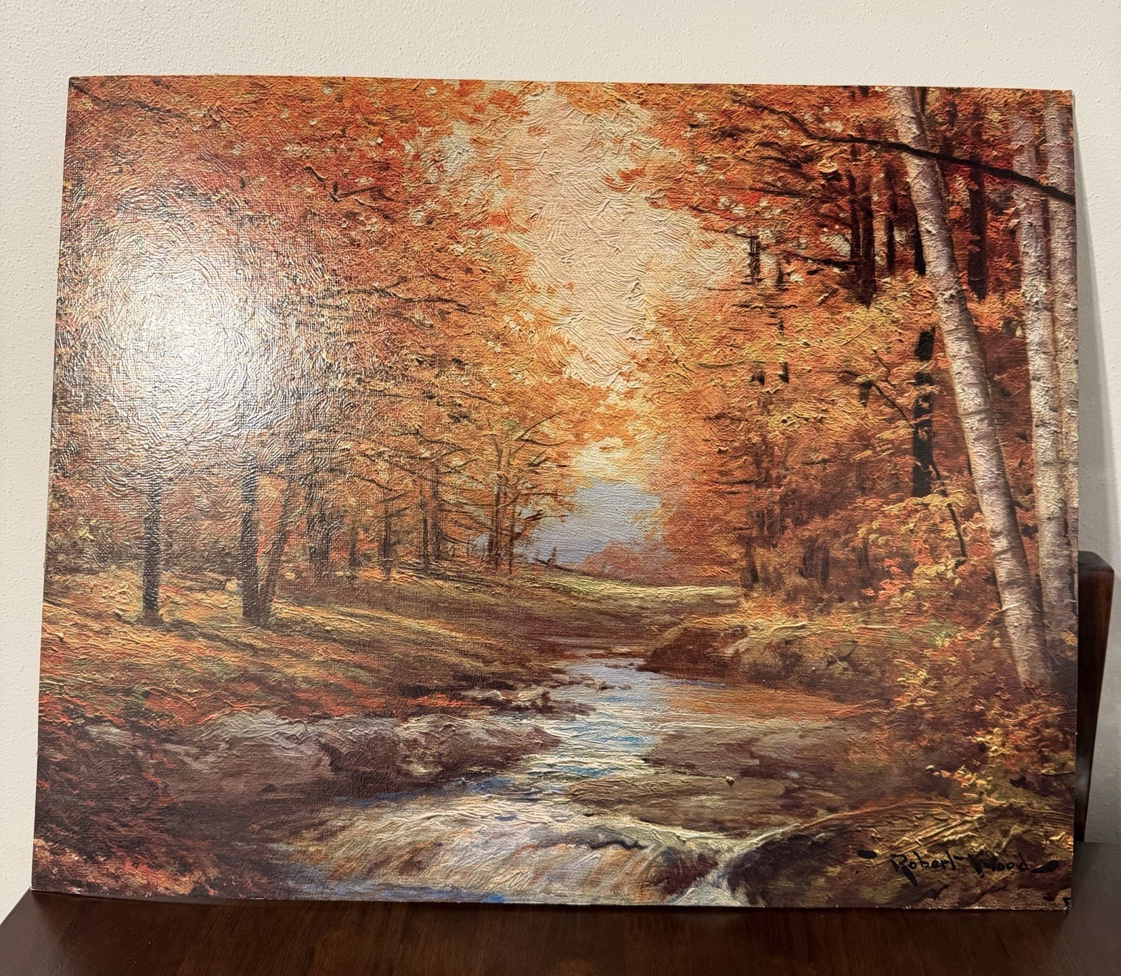 Vintage Robert Wood “Autumn Leaves”Lithograph 16X20 No 219 Winde Fine Prints