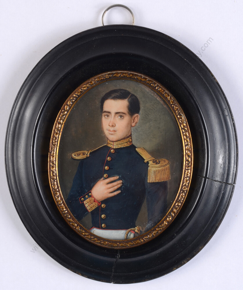 «Lieutenant of Spanish marine infantry», fine miniature, 1848/57