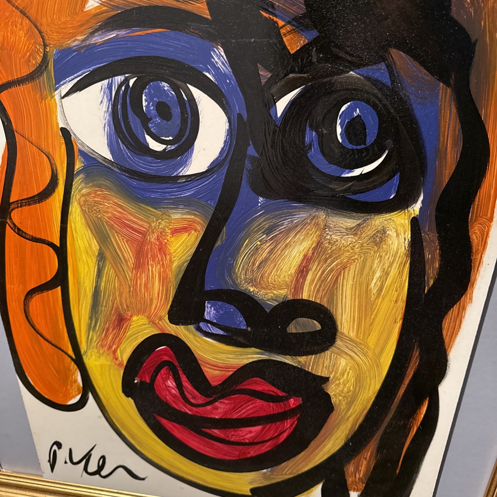 Peter Keil Abstract Portrait Painting COA Modern Art 24” X 16”