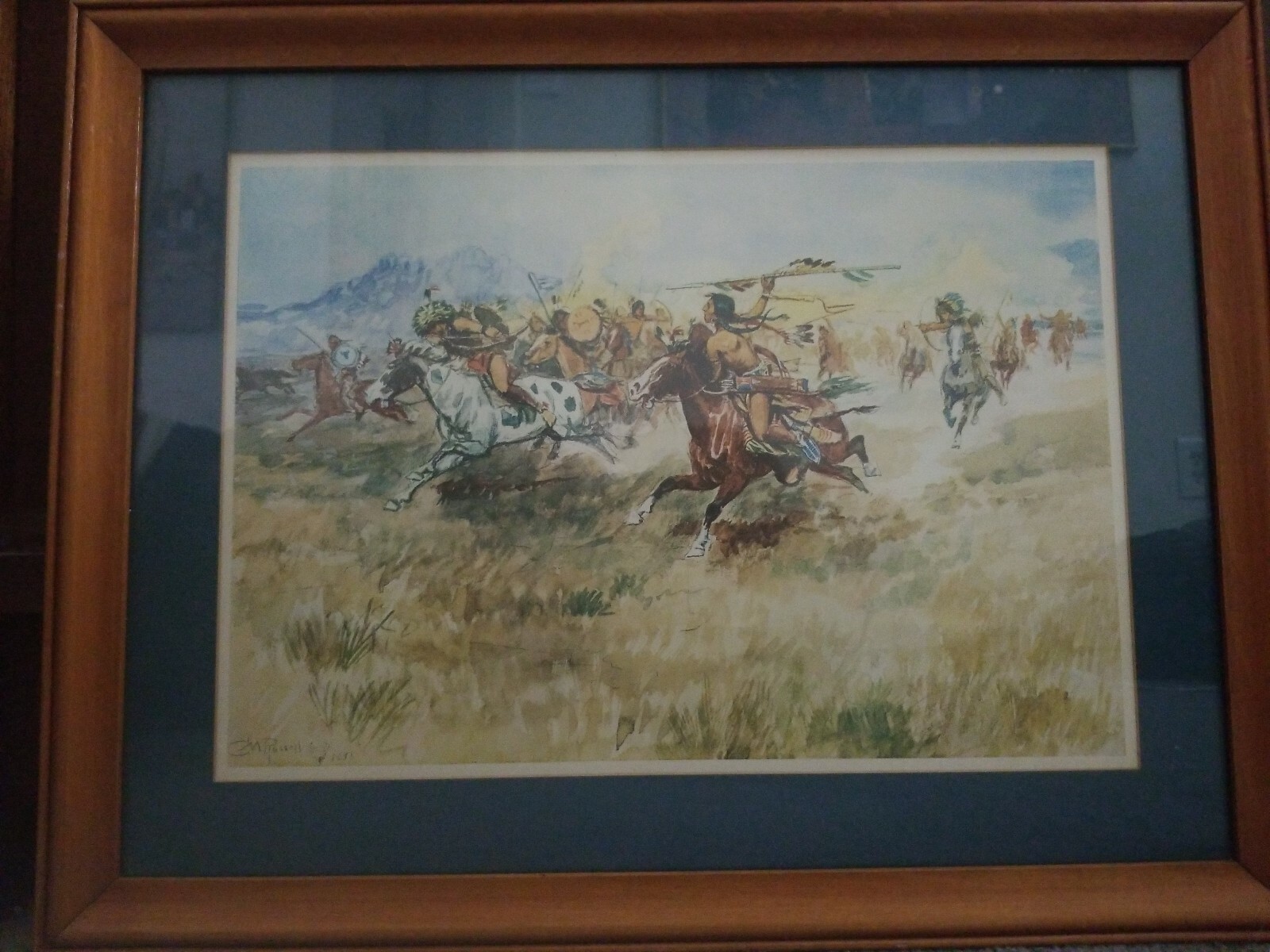 17.5″x13.5″ Original Painting Signed GM Russell 1987