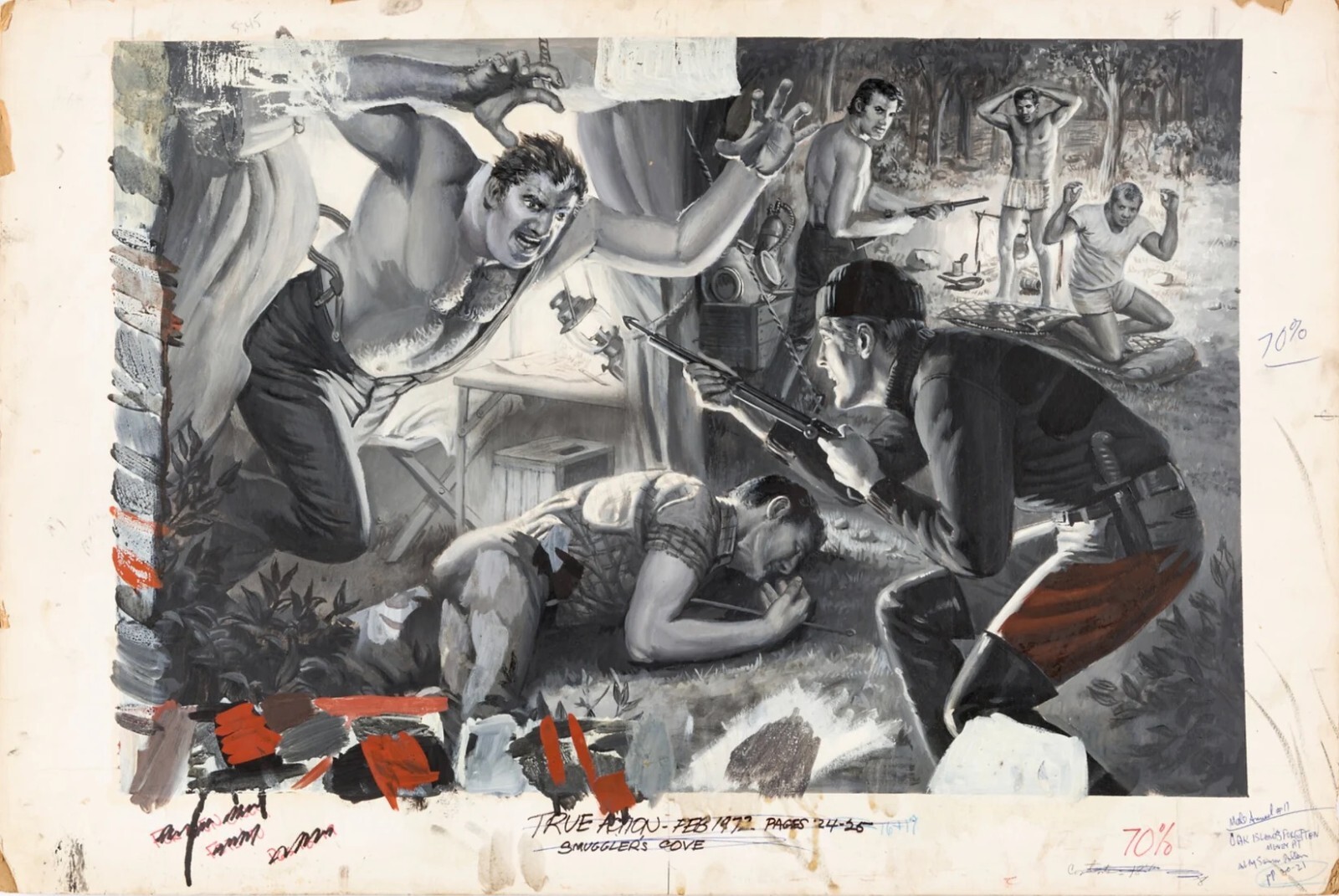 Samson Pollen True Action Magazine February 1972 Double Page 24-25 Painting