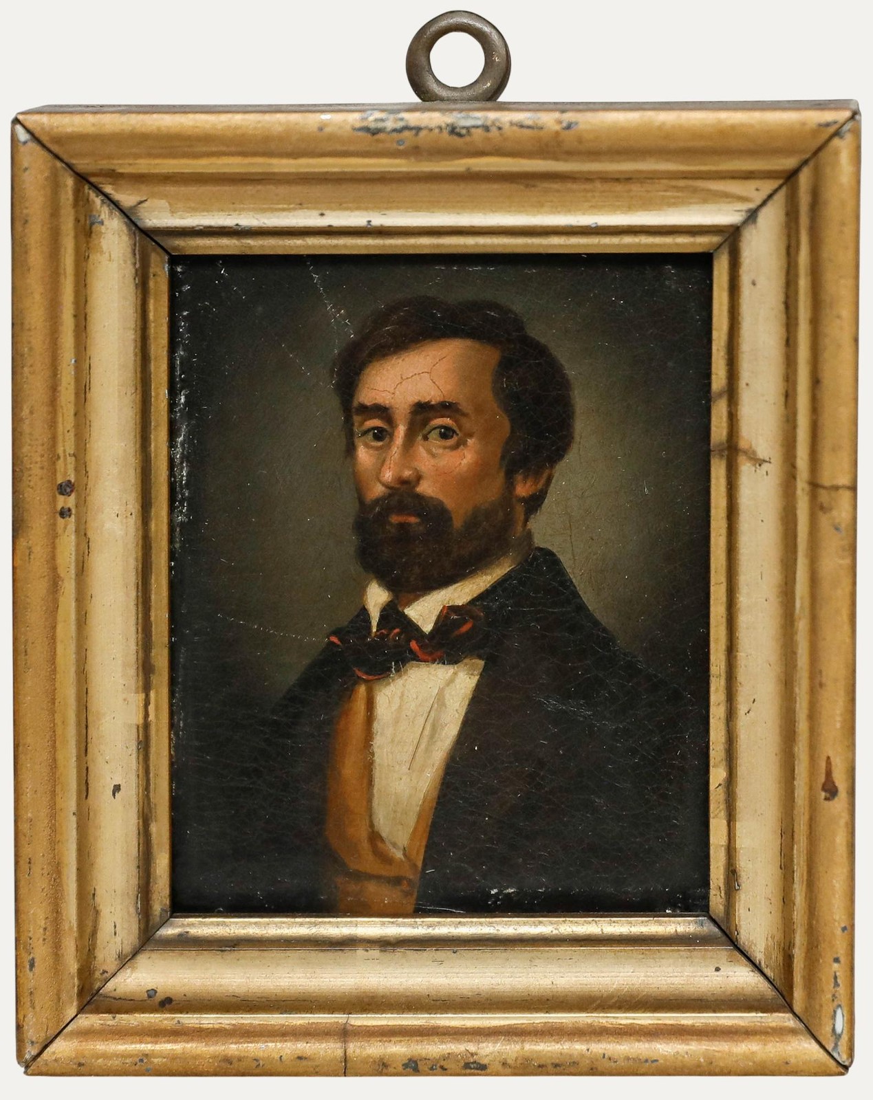 German School Miniature – 19th Century Oil, Ludwig Simon