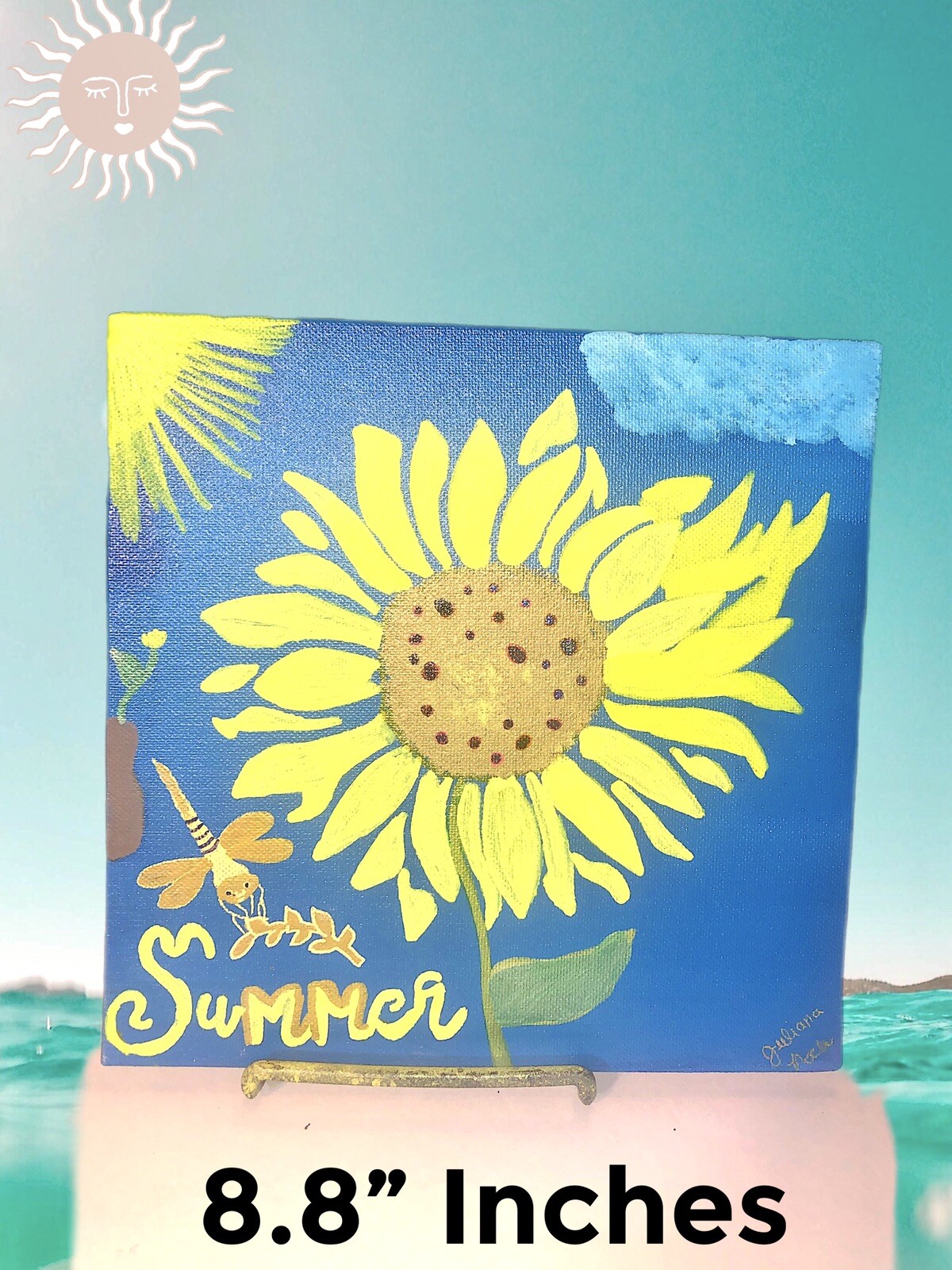 Summertime Sunflower 8.8 hand-painted cotton canvas