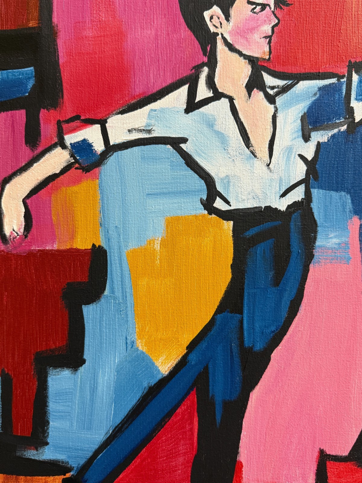 Original Expressionist Hand Painted 11×14 Acrylic Signed Canvas Art Opening Nigh