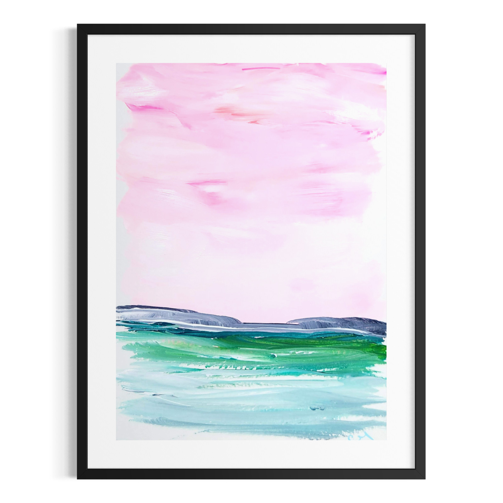 Original Hand Painted 5×7 Landscape Abstract Acrylic Paper Signed Wall Art