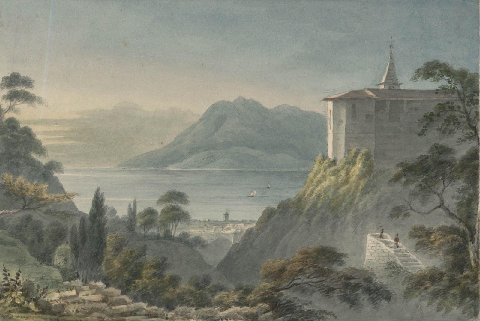 Thomas Remnant Charleton (1756-1849) – Watercolour, View of Magadion