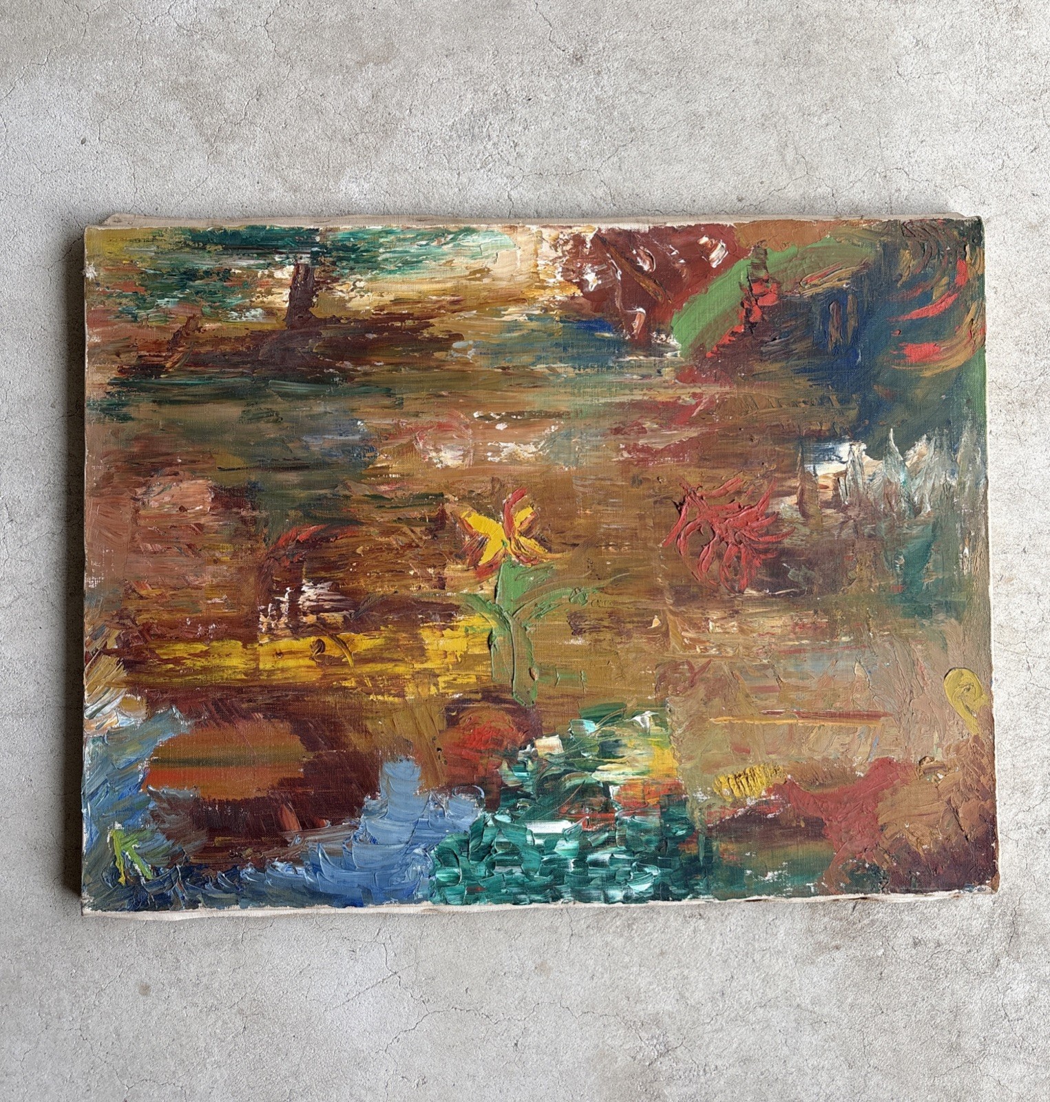 MICHAEL MULHERN (1940-2012) Oil Panting On Canvas 24”x18” Brutalist No Frame