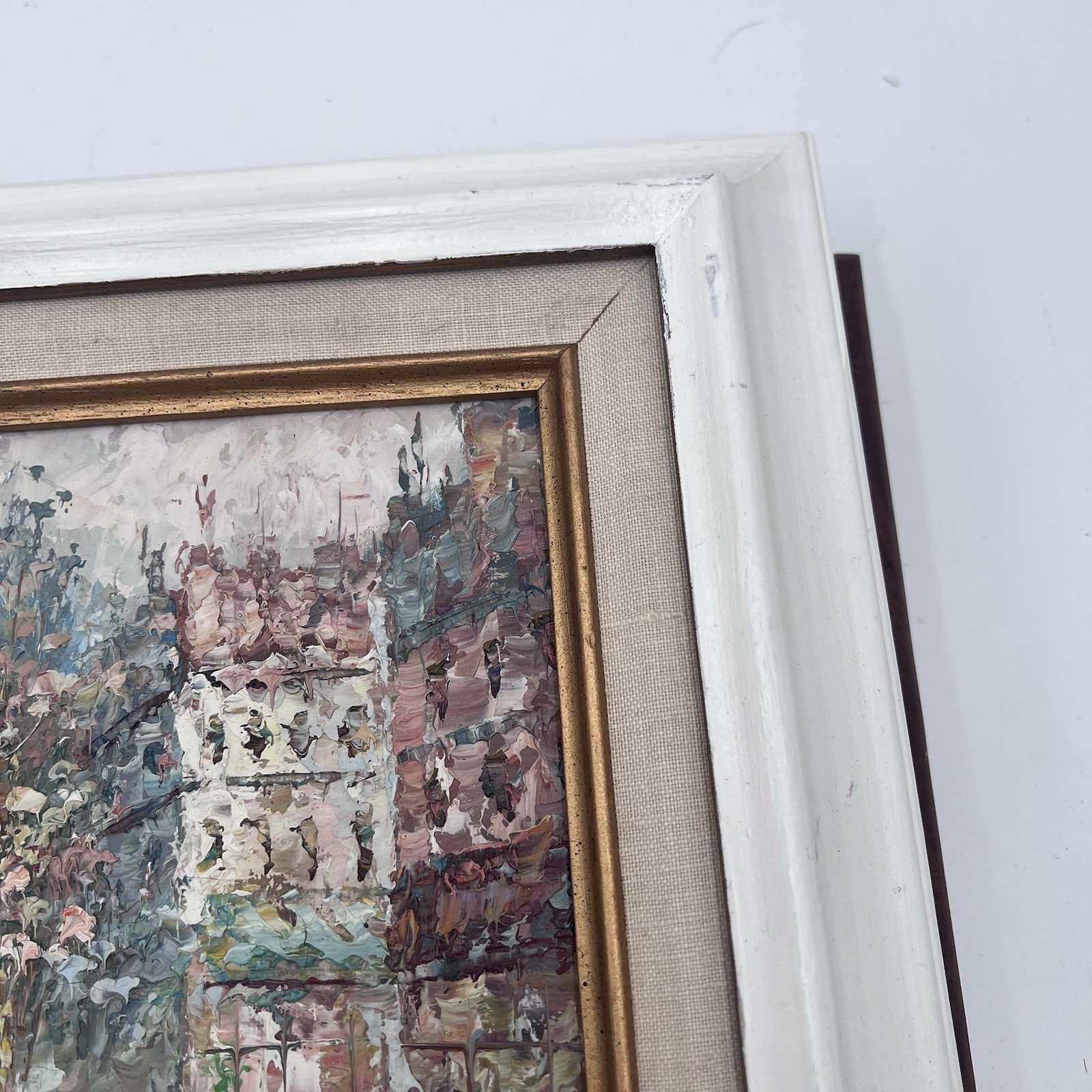 ORIGINAL 70s MARIE CHARLOT Framed Impasto Oil Painting Paris Street Scene Signed