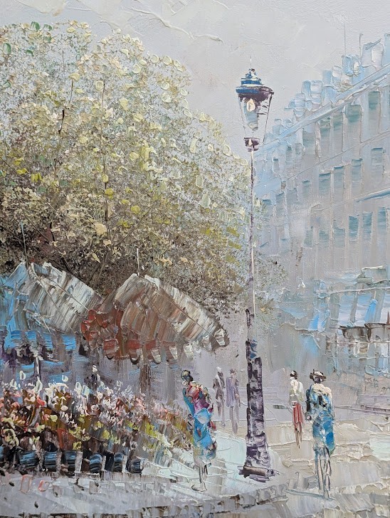 Caroline C. Burnett Moulin Rouge Rare Angle Palette Knife Oil Painting!!