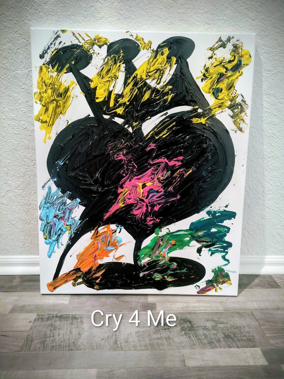 Trey Coppland, Cry 4 Me! Abstract Acrylic Painting, 24+30 in, 2026, Signed