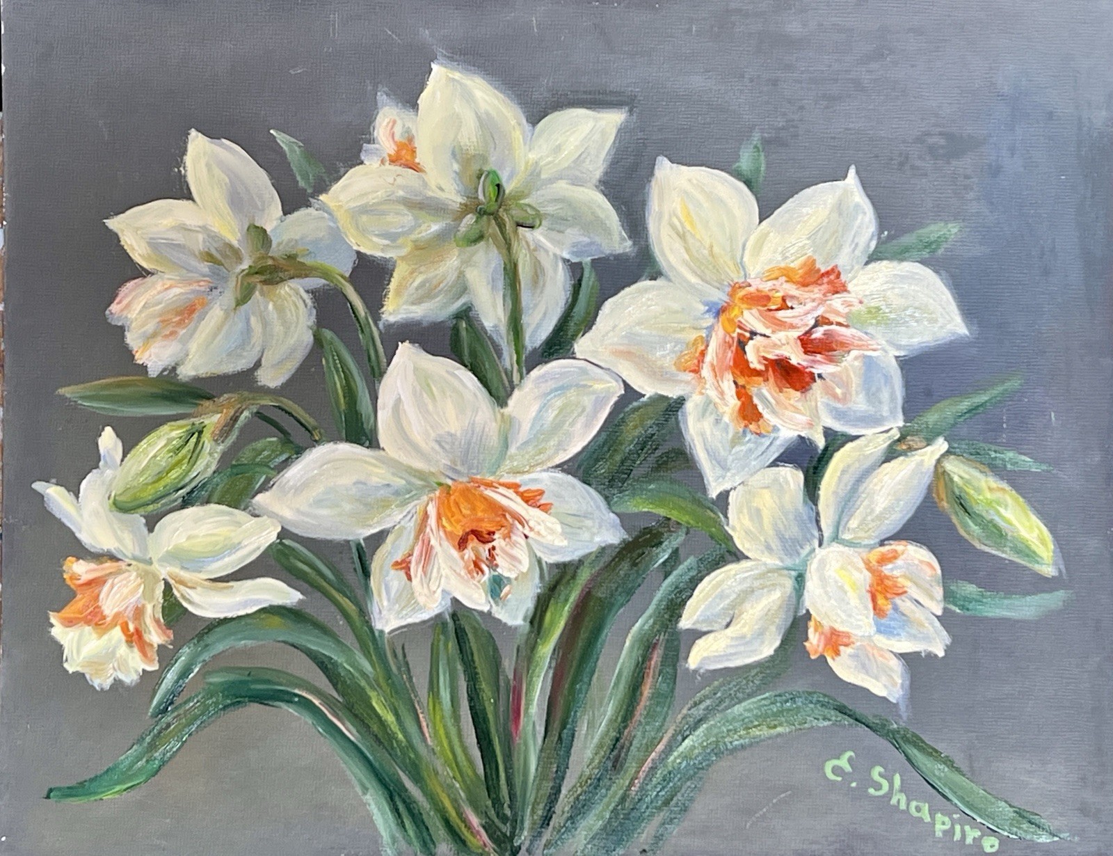 Daffodils Original Oil Painting 11×14 Colorful Flower Wall Art Floral Wall Decor