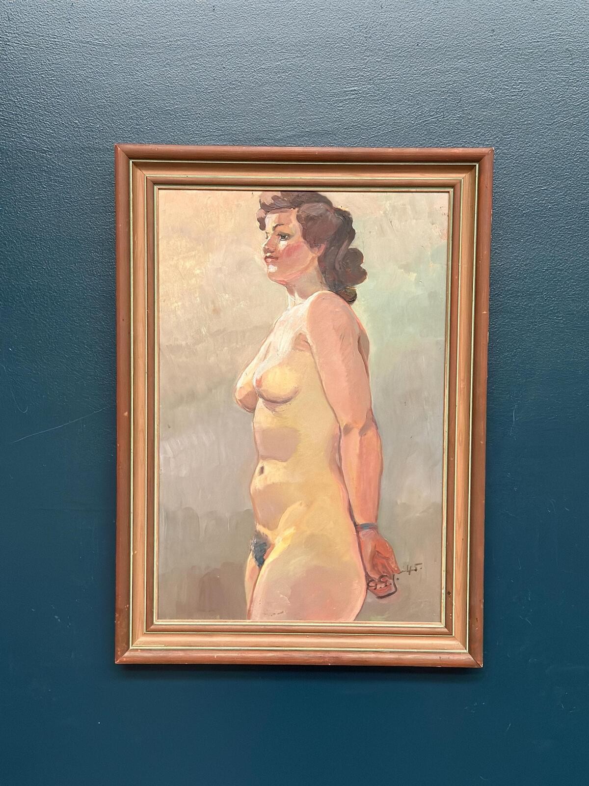 Swedish Oil on Panel – “Nude Study” attributed to Gustaf Gunnar Johansson 1945