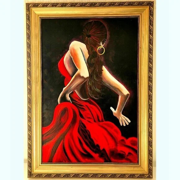 Original Oil Painting «Isabella» Dancer, Dance, Dancing, Vibrant Art
