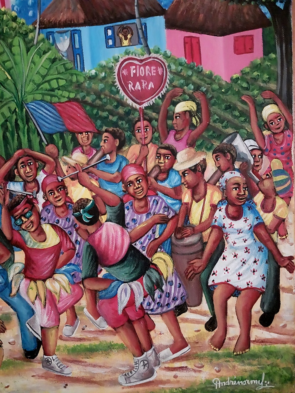 VINTAGE Andre Normil Original Haitian ART / Painting 20 x 16” . Masterpiece.