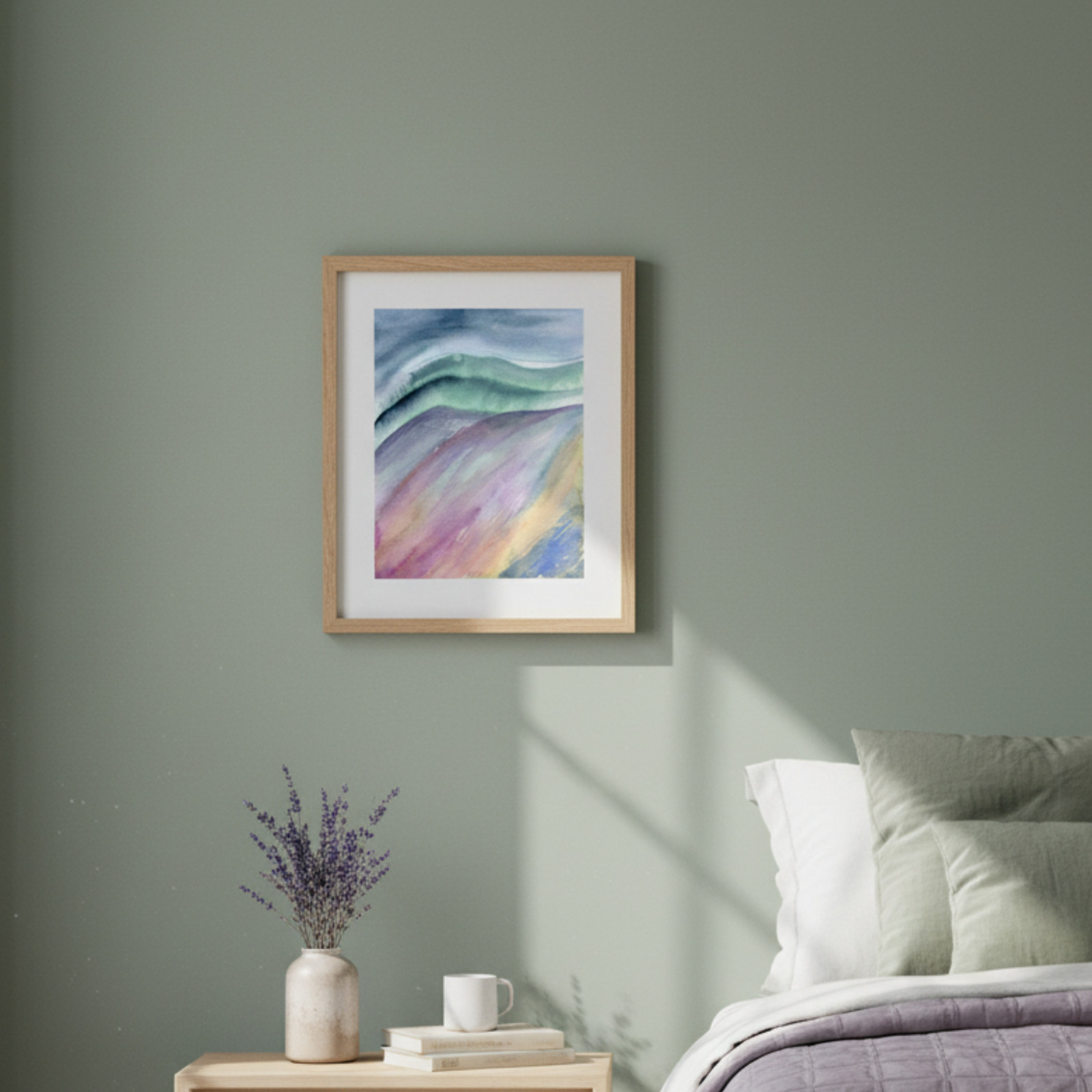 Original Abstract Landscape Watercolor Painting Soft Pastel Contemporary Art