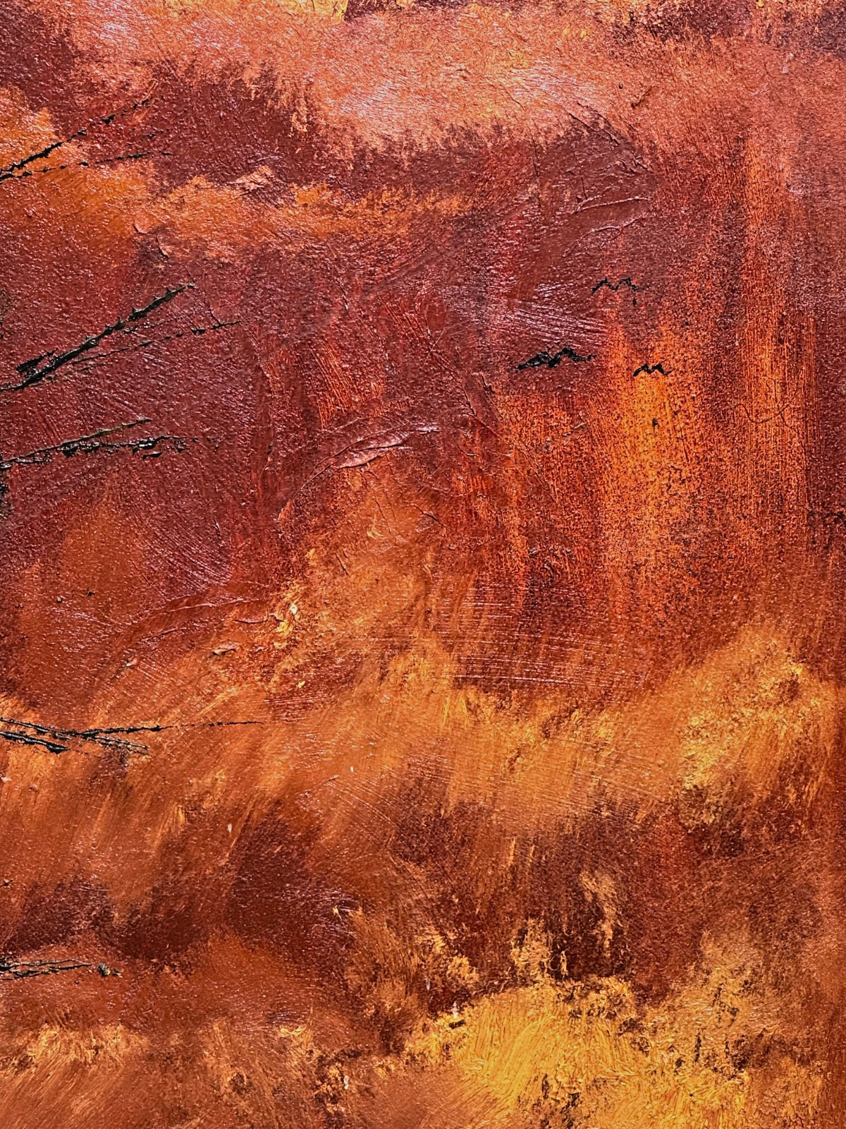 Original Vintage Early 1970s MCM Art Painting | Heavy Pallet Knife & Texture