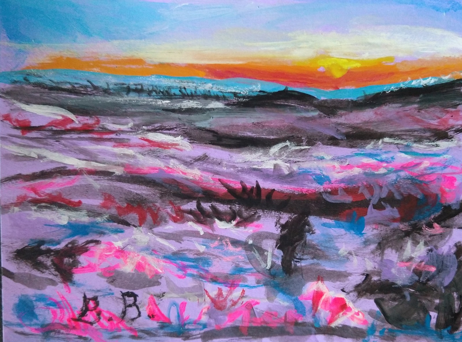 original acrylic hand painted greeting cards
