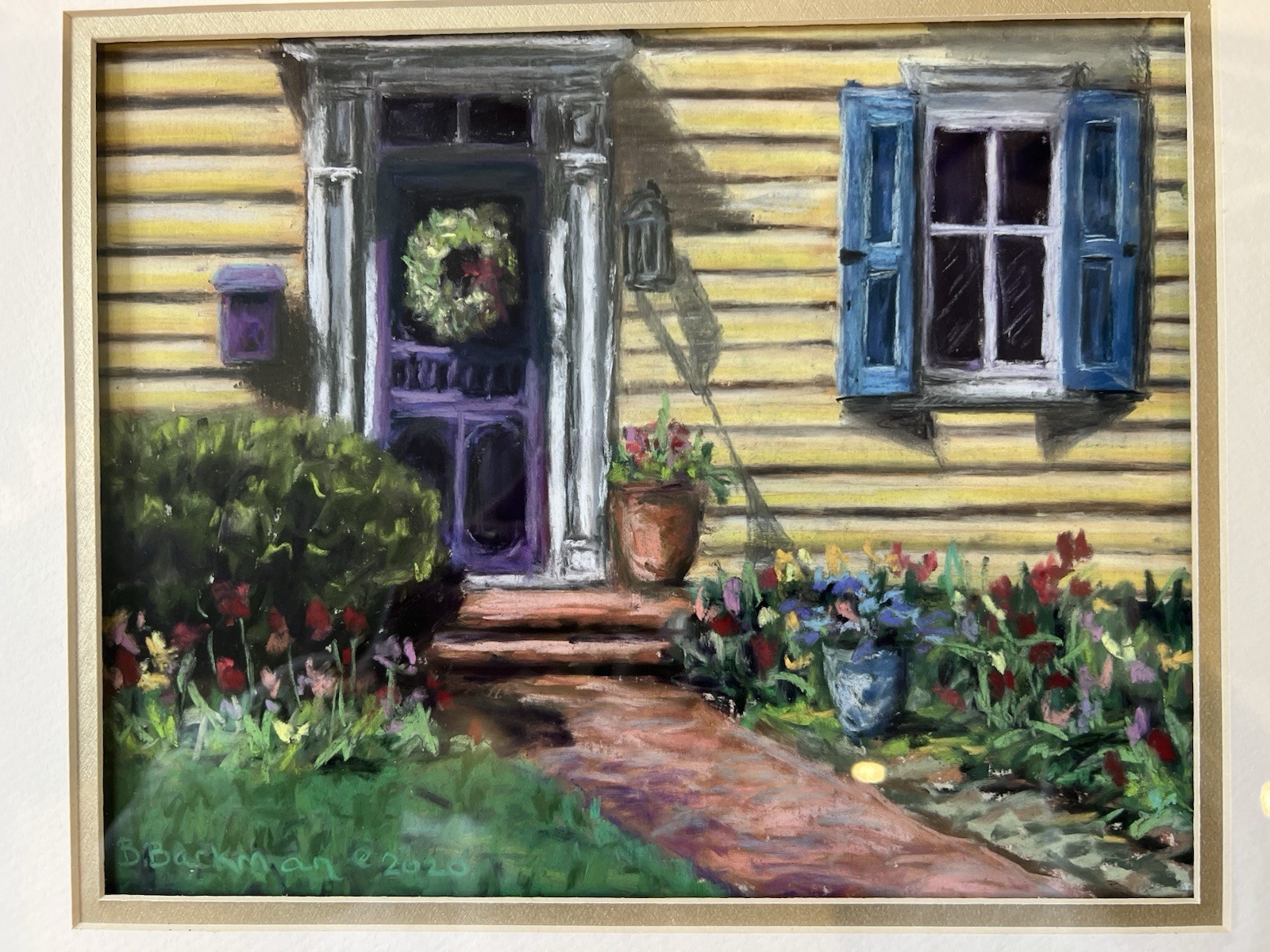 Barbara Backman Signed Doylestown Charm Soft Pastel PA Local Artist