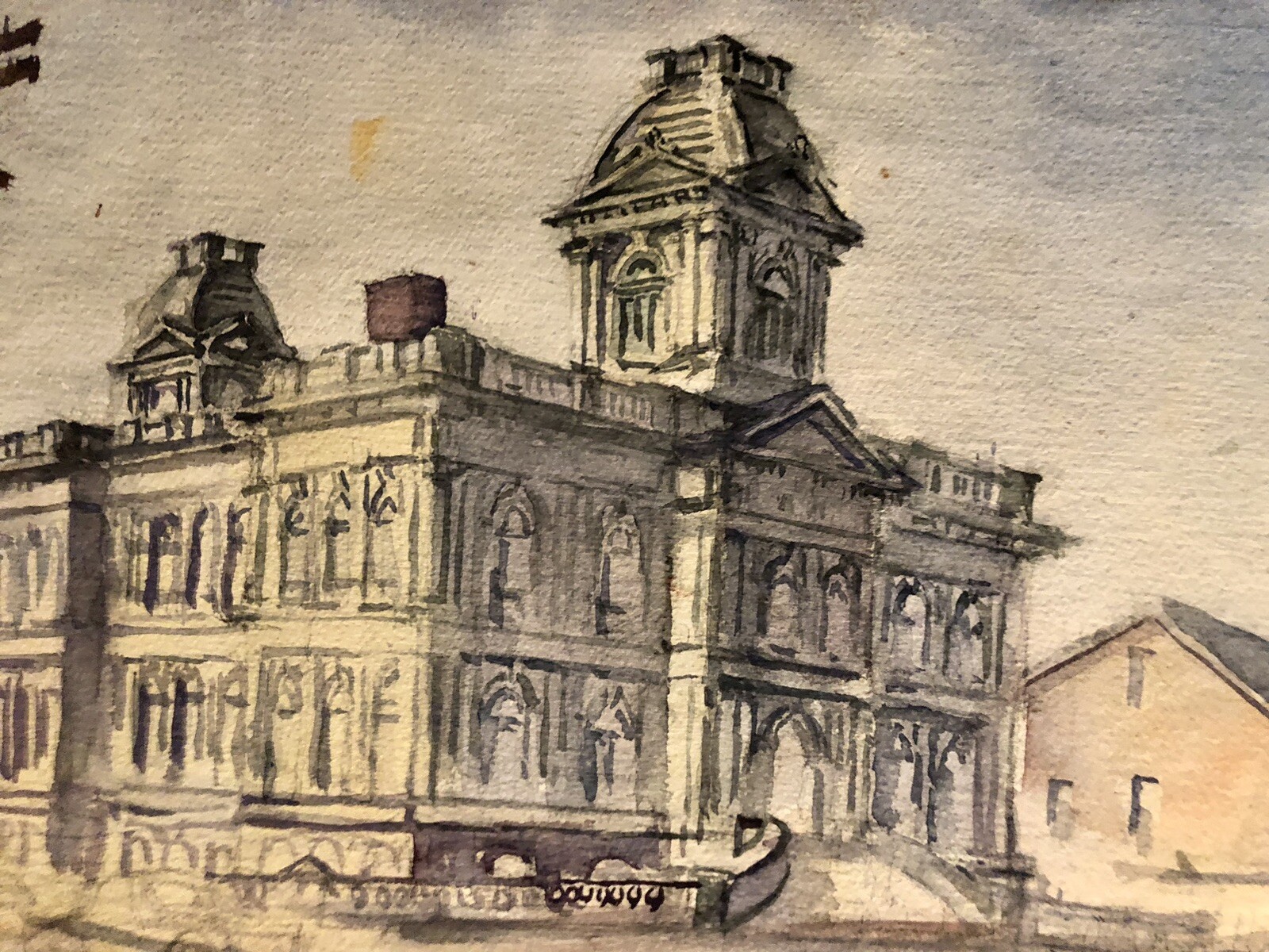 “OLD CUSTOM HOUSE, PORTLAND MAINE”. MAJOR WORK BY AFR. AMER. ICON THOMAS MALLOY