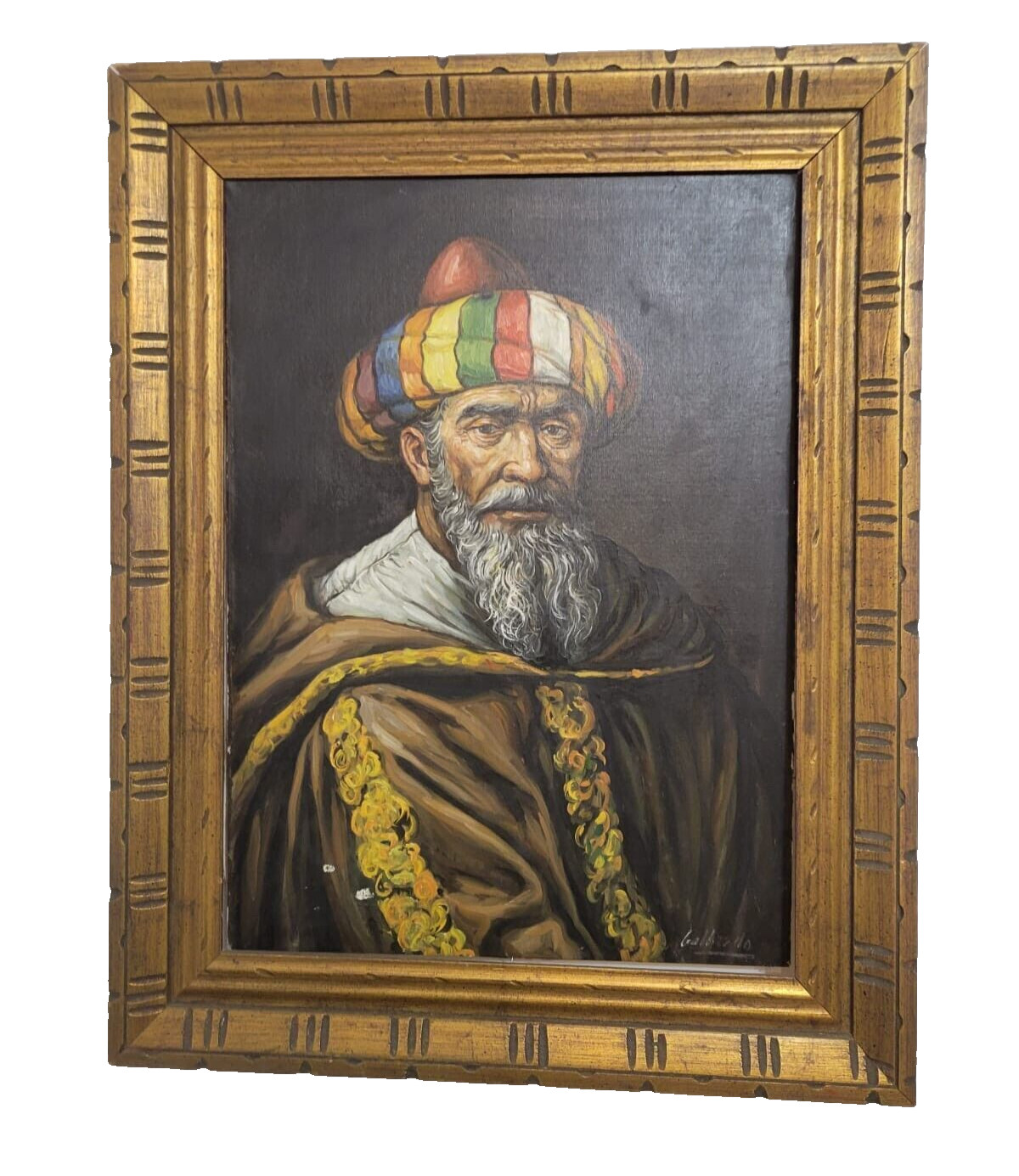 Old man in a turban Oil Painting Portrait 18×25