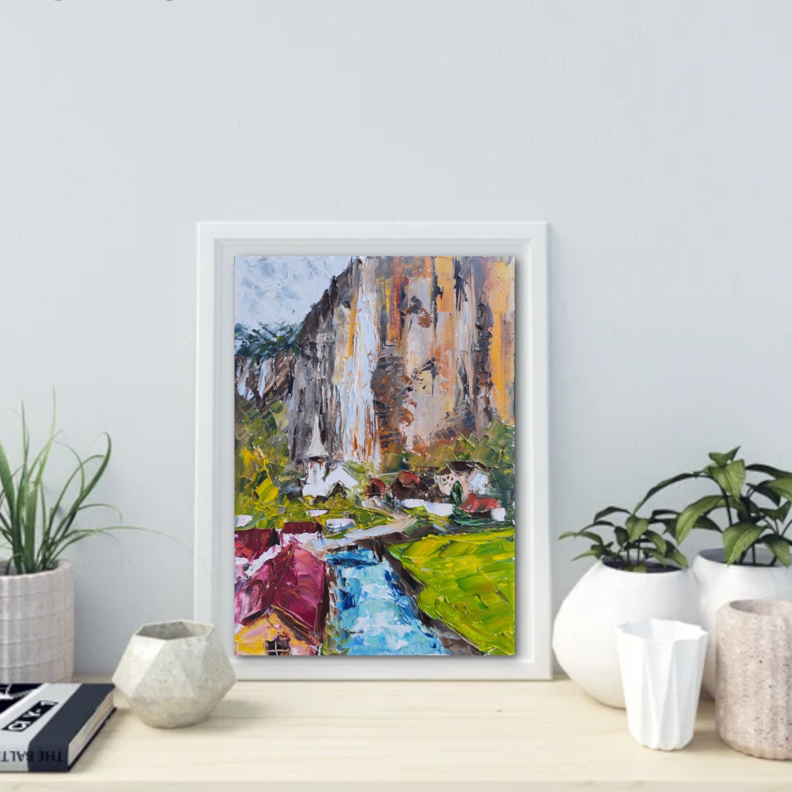 Lauterbrunnen art Swiss landscape art ORIGINAL art Oil painting witzerland view