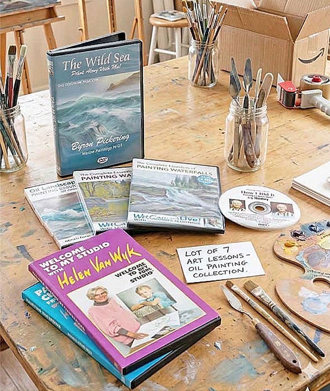 Deluxe Art Instruction Lot, 7 Oil Painting Videos, Landscapes/Portraits/Seascape