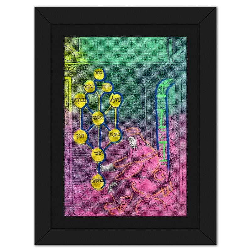 Steve Kaufman (1960-2010), «Kabbalah» Framed Mixed Media Art, 14/50