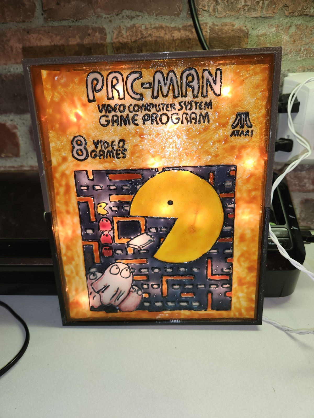 Pacman Shadow Box Fan Art 8X10 Lighted